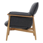 Fauteuil de salon scandinave en bois massif avec coussin triple pliant pour le dossier et l'accoudoir, pour le salon