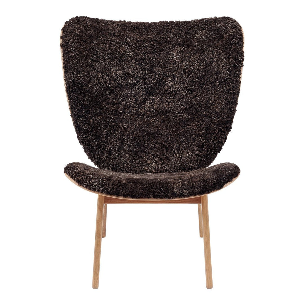 Fauteuil de salon scandinave en chêne massif avec dossier incurvé en forme d'oreille d'éléphant pour salon