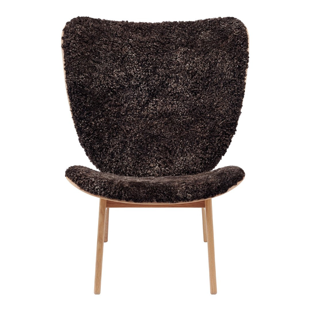 Fauteuil de salon scandinave en chêne massif avec dossier incurvé en forme d'oreille d'éléphant pour salon