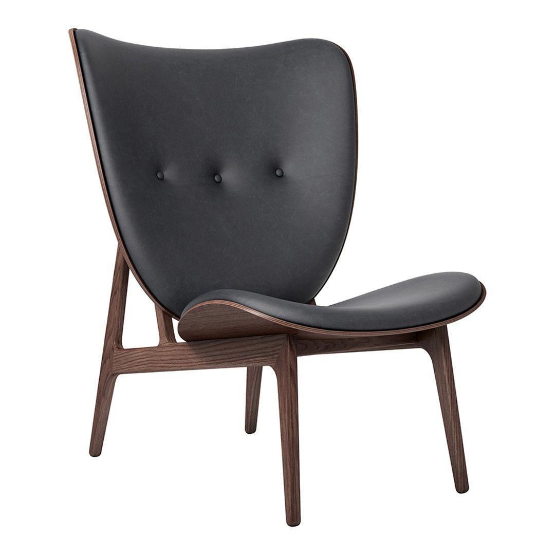 Fauteuil de salon scandinave en chêne massif avec dossier incurvé en forme d'oreille d'éléphant pour salon