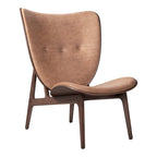Fauteuil de salon scandinave en chêne massif avec dossier incurvé en forme d'oreille d'éléphant pour salon