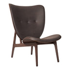 Fauteuil de salon scandinave en chêne massif avec dossier incurvé en forme d'oreille d'éléphant pour salon