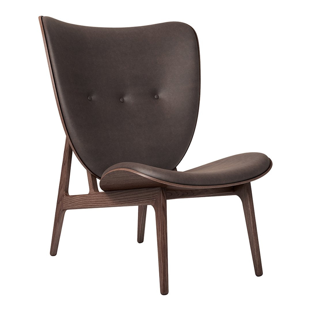 Fauteuil de salon scandinave en chêne massif avec dossier incurvé en forme d'oreille d'éléphant pour salon