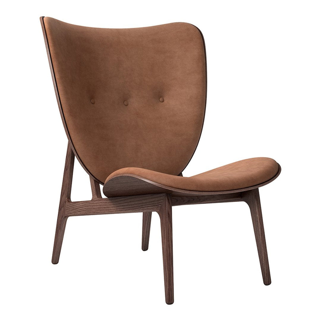 Fauteuil de salon scandinave en chêne massif avec dossier incurvé en forme d'oreille d'éléphant pour salon
