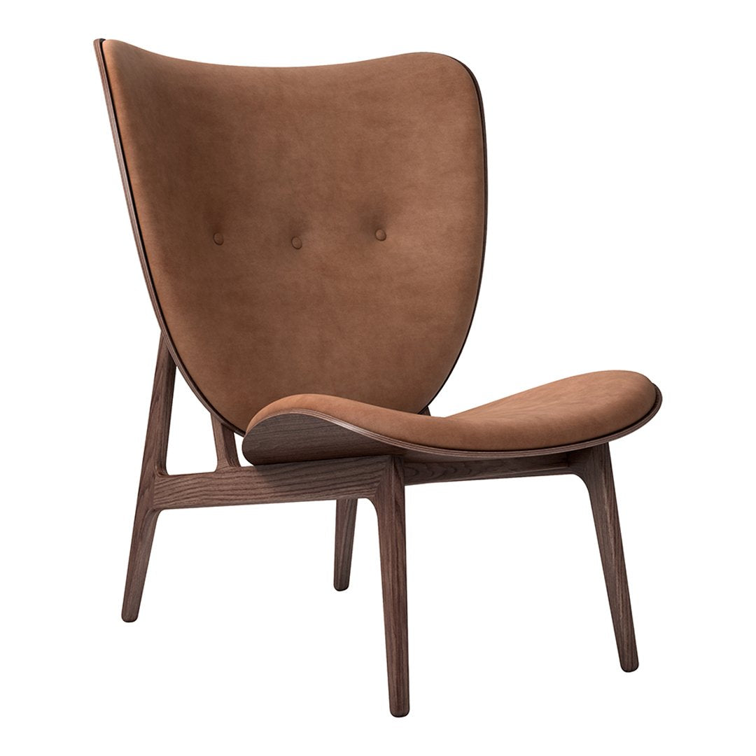 Fauteuil de salon scandinave en chêne massif avec dossier incurvé en forme d'oreille d'éléphant pour salon