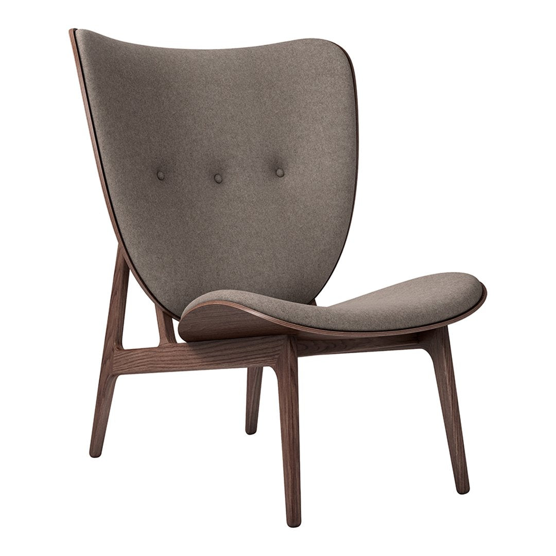 Fauteuil de salon scandinave en chêne massif avec dossier incurvé en forme d'oreille d'éléphant pour salon