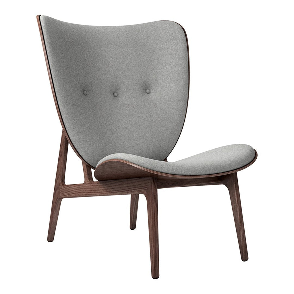 Fauteuil de salon scandinave en chêne massif avec dossier incurvé en forme d'oreille d'éléphant pour salon