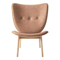 Fauteuil de salon scandinave en chêne massif avec dossier incurvé en forme d'oreille d'éléphant pour salon