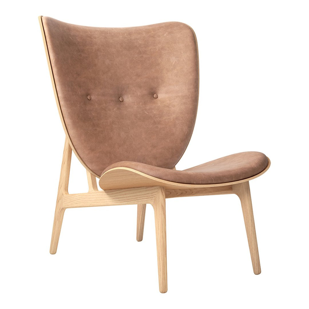 Fauteuil de salon scandinave en chêne massif avec dossier incurvé en forme d'oreille d'éléphant pour salon