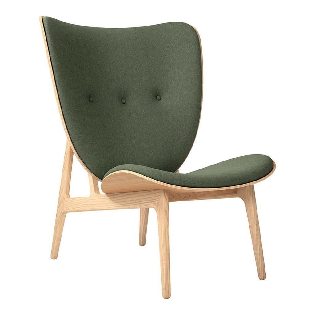 Fauteuil de salon scandinave en chêne massif avec dossier incurvé en forme d'oreille d'éléphant pour salon