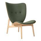 Fauteuil de salon scandinave en chêne massif avec dossier incurvé en forme d'oreille d'éléphant pour salon