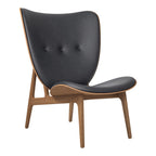 Fauteuil de salon scandinave en chêne massif avec dossier incurvé en forme d'oreille d'éléphant pour salon