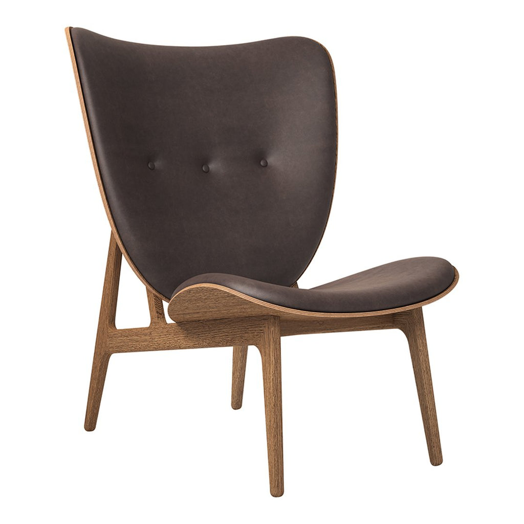 Fauteuil de salon scandinave en chêne massif avec dossier incurvé en forme d'oreille d'éléphant pour salon