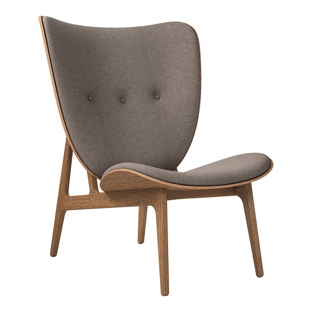 Fauteuil de salon scandinave en chêne massif avec dossier incurvé en forme d'oreille d'éléphant pour salon