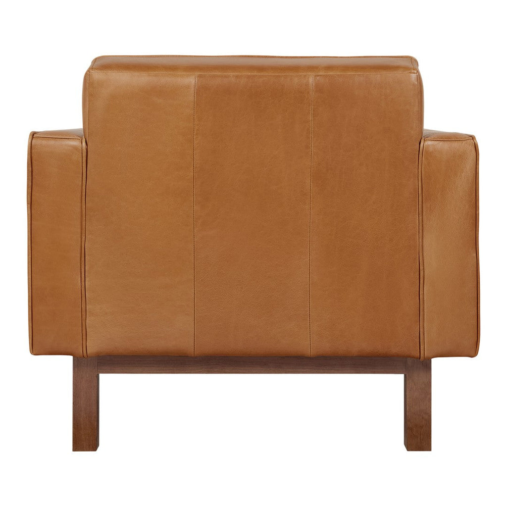 Fauteuil de salon vintage en cuir du milieu du siècle avec assise capitonnée garnie de plumes pour le salon