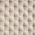 Fauteuil de salon scandinave en chêne massif et toile de lin avec dossier pliable et ferrures en laiton pour salon
