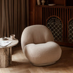 Fauteuil lounge moderne français entièrement tapissé avec forme de nuage flottant de faible hauteur pour salon