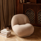 Fauteuil lounge moderne français entièrement tapissé avec forme de nuage flottant de faible hauteur pour salon