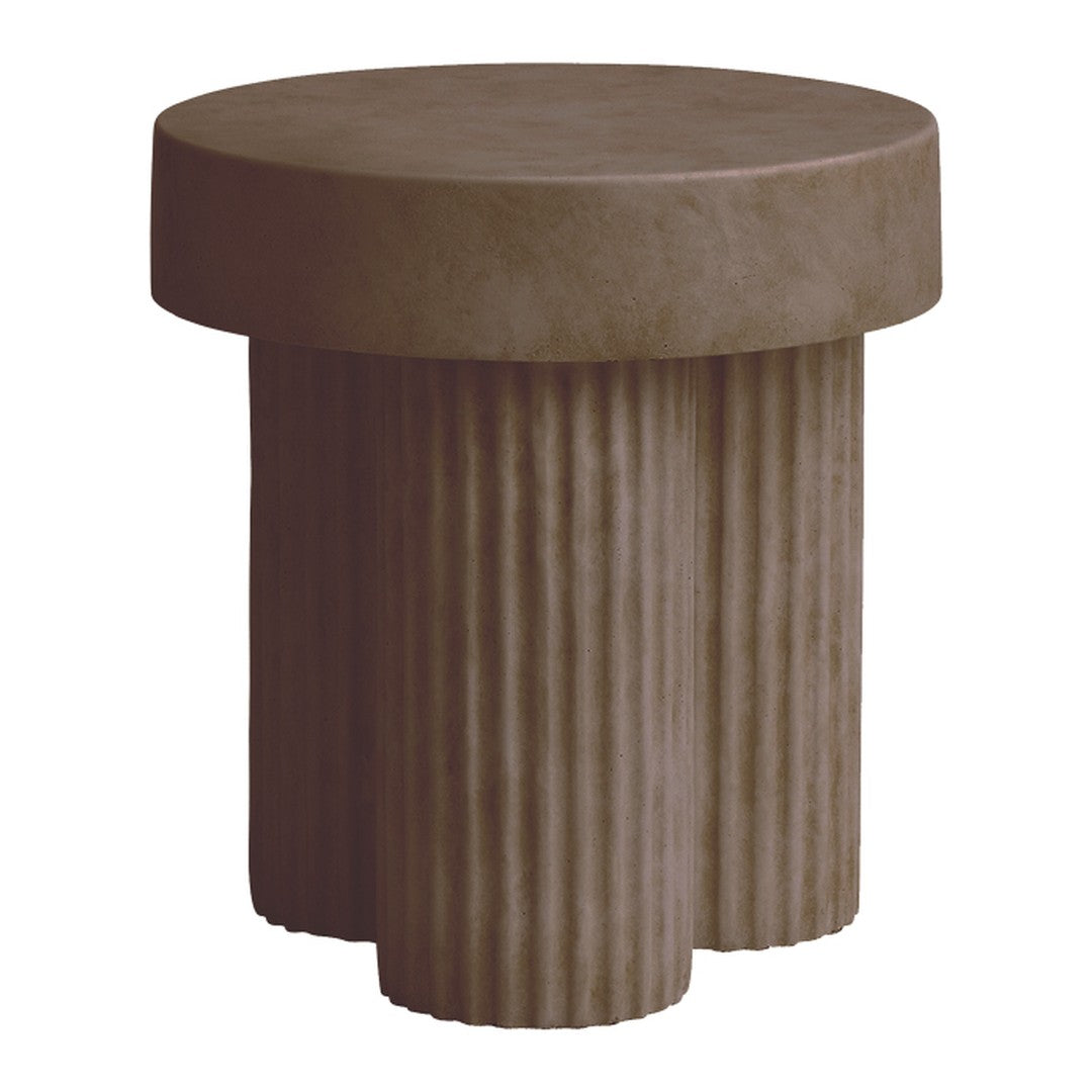 Table d'appoint sculpturale en béton fibré peint à la main avec pieds cannelés inspirés des colonnes grecques pour salon