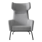 Fauteuil lounge ailé moderne rembourré avec silhouette dynamique arrondie pour salon