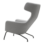 Fauteuil lounge ailé moderne rembourré avec silhouette dynamique arrondie pour salon