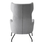 Fauteuil lounge ailé moderne rembourré avec silhouette dynamique arrondie pour salon