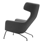Fauteuil lounge ailé moderne rembourré avec silhouette dynamique arrondie pour salon