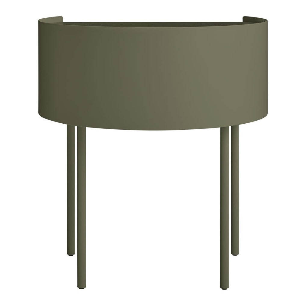 Table d'appoint moderne en acier et bois avec rangement dissimulé pour salon
