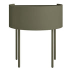 Table d'appoint moderne en acier et bois avec rangement dissimulé pour salon