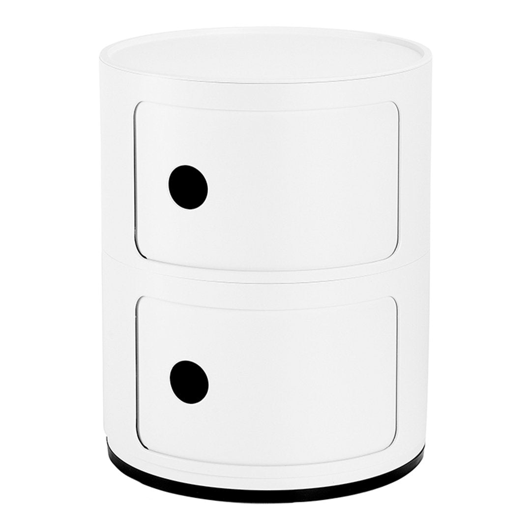 Tour de rangement modulaire empilable en plastique avec portes rondes (2) pour chambre ou salon