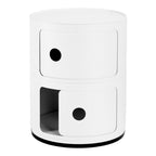 Tour de rangement modulaire empilable en plastique avec portes rondes (2) pour chambre ou salon