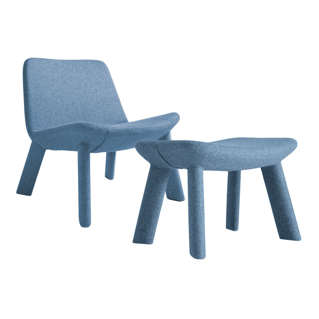 Fauteuil de salon contemporain entièrement rembourré en mousse et contreplaqué courbé avec pieds en métal pour le salon