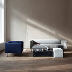 Table d'appoint minimaliste en marbre naturel avec piédestal cubique pour chambre ou salon