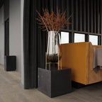 Table d'appoint minimaliste en marbre naturel avec piédestal cubique pour chambre ou salon
