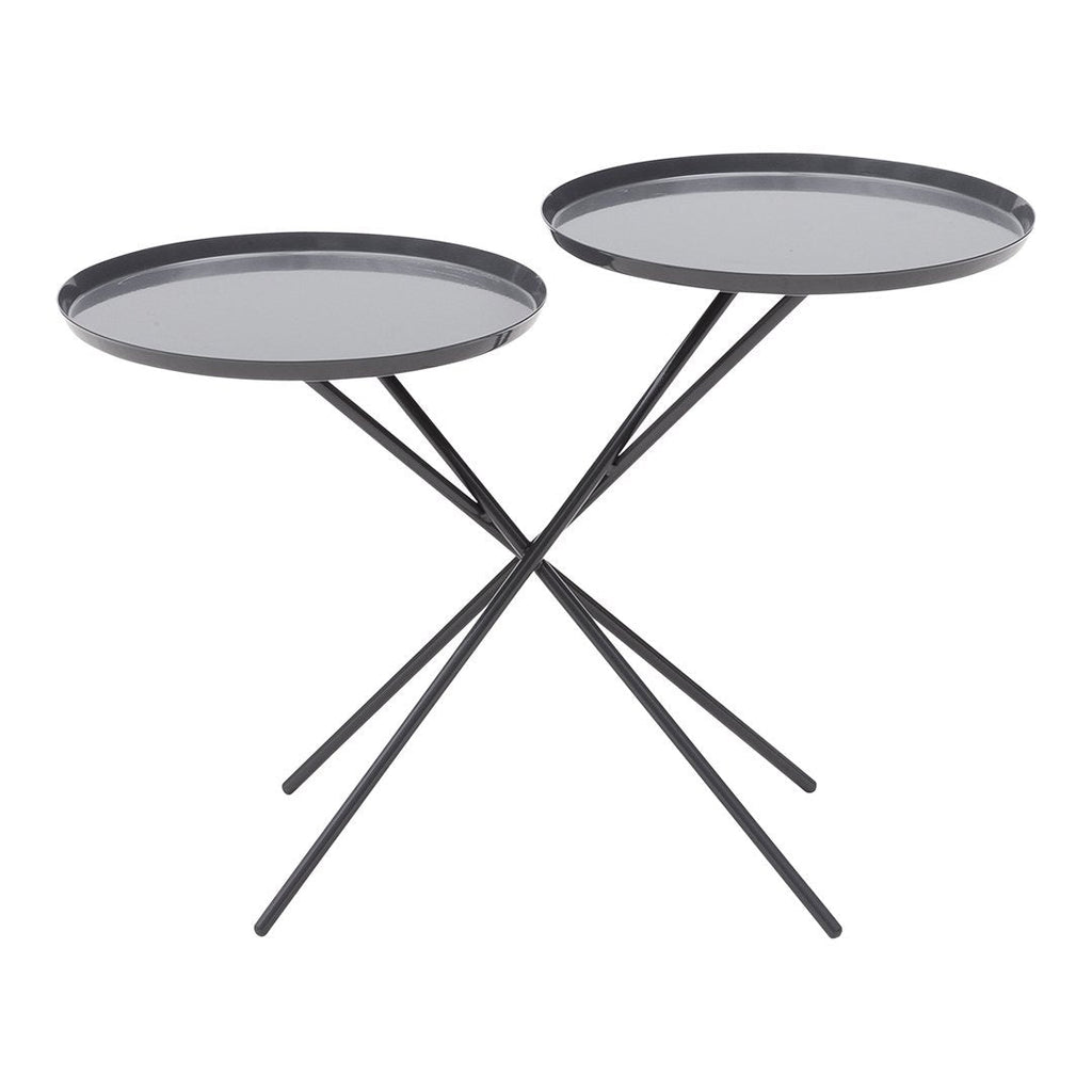 Table d'appoint scandinave en métal pour canapé avec cadre équilibré inspiré du nénuphar pour salon