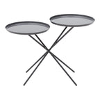 Table d'appoint scandinave en métal pour canapé avec cadre équilibré inspiré du nénuphar pour salon