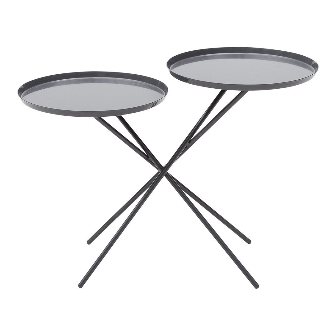 Table d'appoint scandinave en métal pour canapé avec cadre équilibré inspiré du nénuphar pour salon