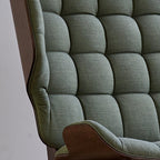Fauteuil scandinave à haut dossier en chêne massif et placage stratifié pour salon
