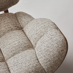 Fauteuil scandinave à haut dossier en chêne massif et placage stratifié pour salon