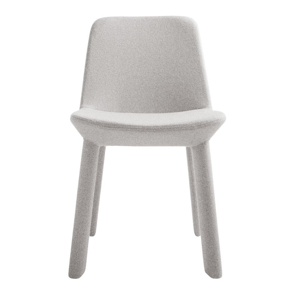 Chaise d'appoint contemporaine entièrement rembourrée en mousse et contreplaqué avec pieds en métal pour salle à manger