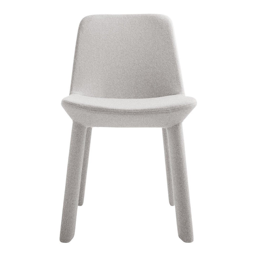 Chaise d'appoint contemporaine entièrement rembourrée en mousse et contreplaqué avec pieds en métal pour salle à manger