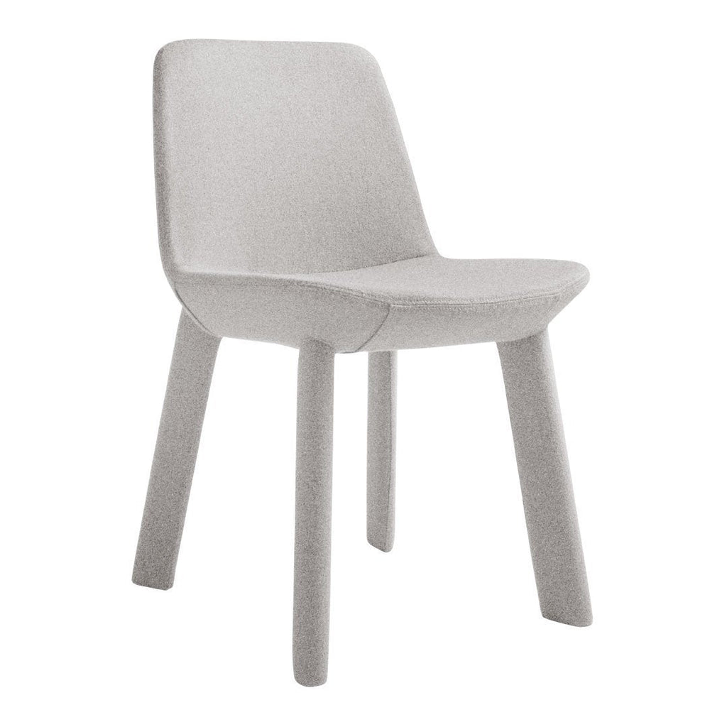 Chaise d'appoint contemporaine entièrement rembourrée en mousse et contreplaqué avec pieds en métal pour salle à manger