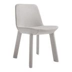 Chaise d'appoint contemporaine entièrement rembourrée en mousse et contreplaqué avec pieds en métal pour salle à manger