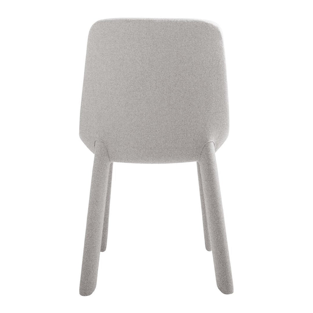 Chaise d'appoint contemporaine entièrement rembourrée en mousse et contreplaqué avec pieds en métal pour salle à manger