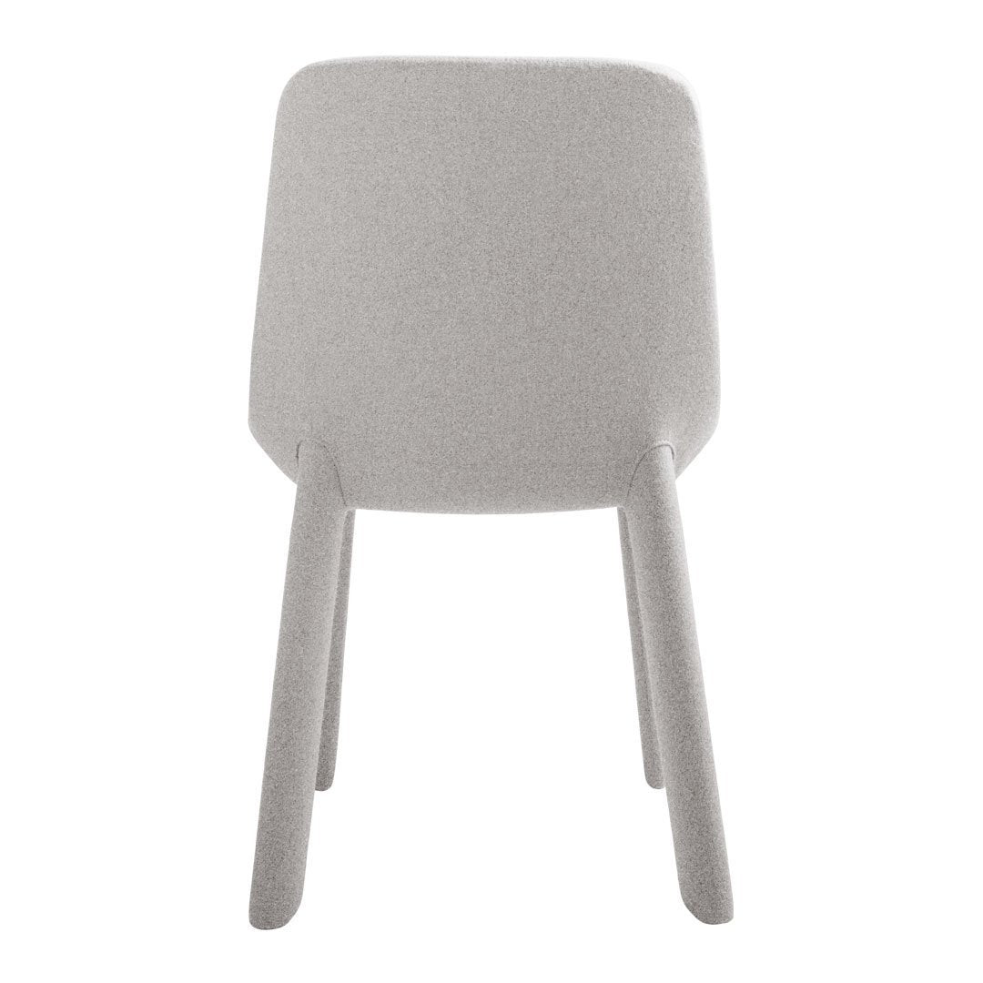 Chaise d'appoint contemporaine entièrement rembourrée en mousse et contreplaqué avec pieds en métal pour salle à manger
