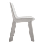 Chaise d'appoint contemporaine entièrement rembourrée en mousse et contreplaqué avec pieds en métal pour salle à manger