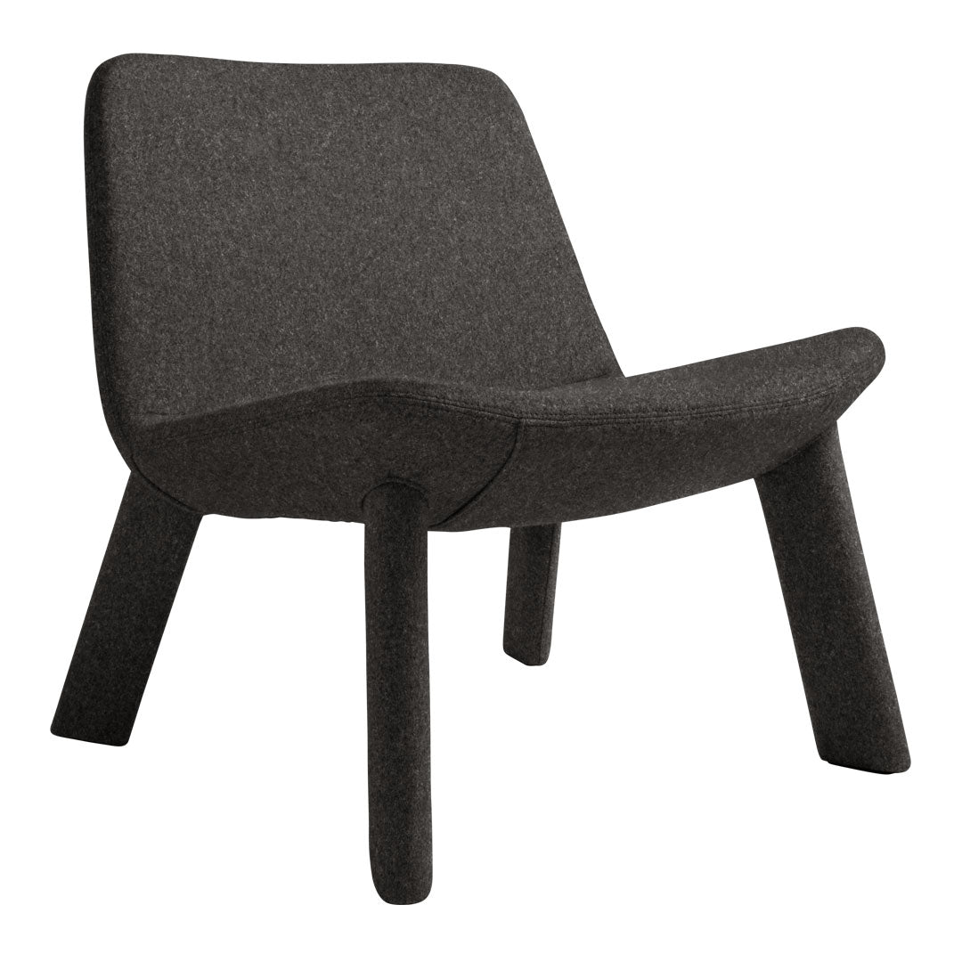 Fauteuil de salon contemporain entièrement rembourré en mousse et contreplaqué courbé avec pieds en métal pour le salon