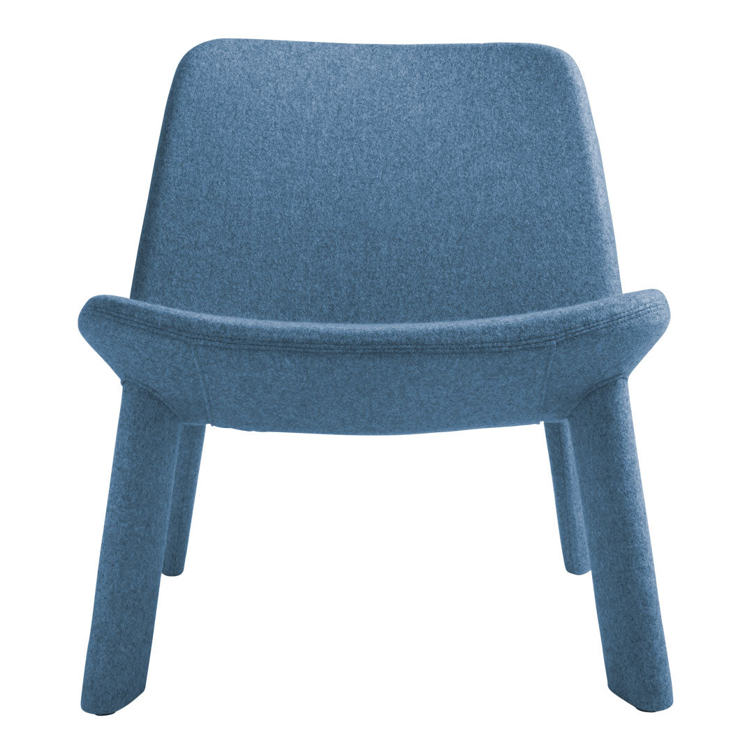 Fauteuil de salon contemporain entièrement rembourré en mousse et contreplaqué courbé avec pieds en métal pour le salon
