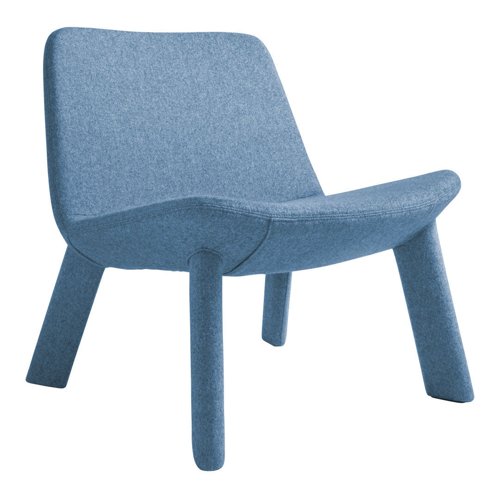 Fauteuil de salon contemporain entièrement rembourré en mousse et contreplaqué courbé avec pieds en métal pour le salon