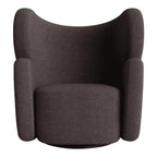 Fauteuil de salon pivotant entièrement rembourré Art Déco avec structure bloc volumineuse pour salon